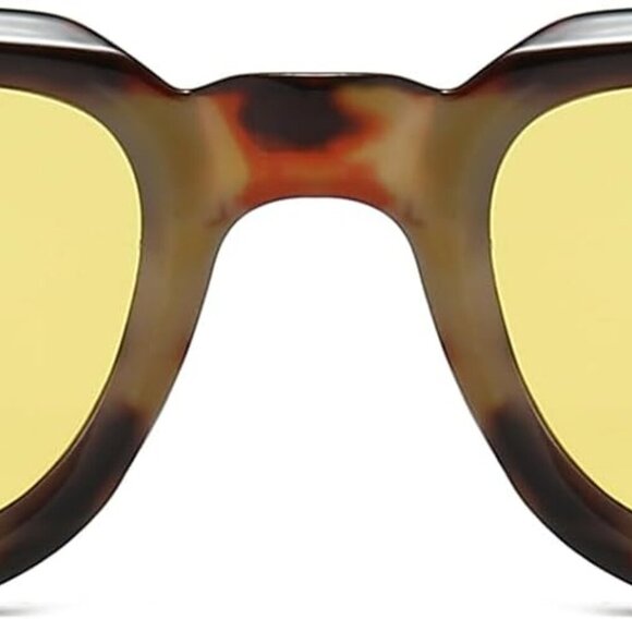 Square Sunglasses Unisex Thick Frame Vintage Retro UV400 Protection Shades - Picture 3 of 7